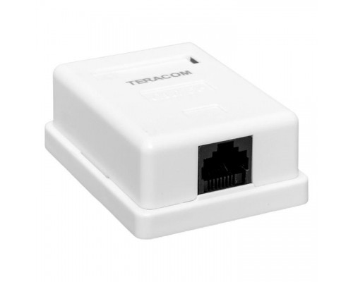 Розетка настенная TERACOM кат.5E неэкранированная 1 порт RJ-45 Dual IDC бел. EKF TRC-WBOX-1RJ45-5EUTP-WH