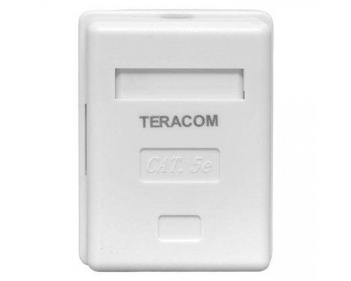 Розетка настенная TERACOM кат.5E неэкранированная 1 порт RJ-45 Dual IDC бел. EKF TRC-WBOX-1RJ45-5EUTP-WH