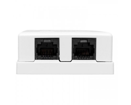 Розетка настенная TERACOM PRO кат.6 неэкранированная 2 порта RJ-45 Dual IDC бел. EKF TRP-WBOX-2RJ45-6UTP-WH