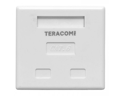 Розетка настенная TERACOM PRO кат.6 неэкранированная 2 порта RJ-45 Dual IDC бел. EKF TRP-WBOX-2RJ45-6UTP-WH