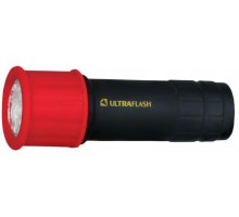 Фонарь LED15001-A (3XR03 светофор красн. с черн. 9 LED блистер) Ultraflash 10479