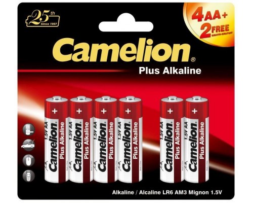 Элемент питания AA/LR6 1.5В Plus Alkaline 4+2LR6-BP (блист.6шт) Camelion 14113