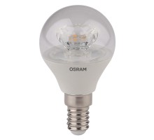 Лампа светодиодная LED STAR CLASSIC P 40 5.4W/830 5.4Вт шар прозрачная 3000К тепл. бел. E14 470лм 220-240В пластик. OSRAM 4052899971622