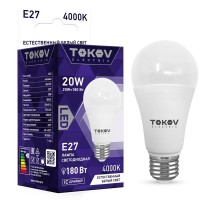 Лампа светодиодная 20Вт А60 4000К Е27 176-264В TOKOV ELECTRIC TKE-A60-E27-20-4K