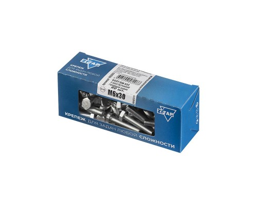 Болт с шестигранной головкой М6х30 DIN 933 оцинк. (уп.60шт) Tech-Krep/Zitar 105203
