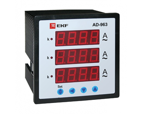 Амперметр цифровой AD-963 3ф на панель 96х96 EKF ad-963