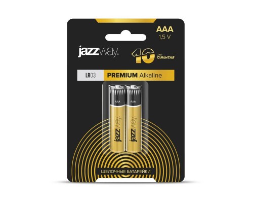 Элемент питания алкалиновый AAA/LR03 1.2В Premium Alkaline BL-2 (блист.2шт) JazzWay 5026865