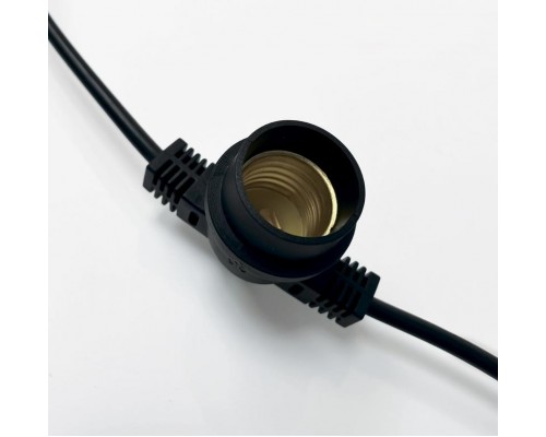 Гирлянда уличная Белт-лайт PBL-S20/L06+1.5 Black E27 IP65 (6м/20ламп/1.5м шнур) соединение в линию max750Вт (лампы в комплект не входят) JazzWay 5040540