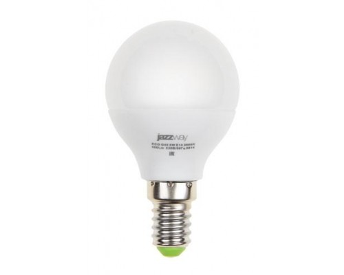 Лампа светодиодная PLED-ECO-G45 5Вт шар 4000К нейтр. бел. E14 400лм 220-240В JazzWay 1036926A