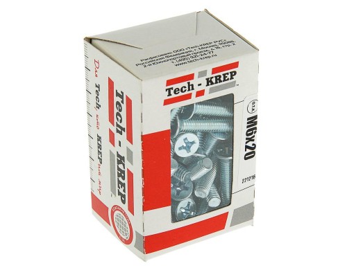 Винт с потайной головкой М6х20 DIN 965 оцинк. (уп.100шт) Tech-Krep/Zitar 105241