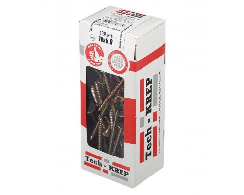 Саморез универсальный 70х5.0мм желт. (уп.100шт) Tech-Krep/Zitar 102265