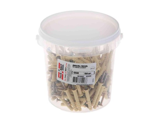 Дюбель-гвоздь 6х40 пот. манжета (нейлон) (уп.150шт) Tech-KREP 101330