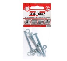 Болт с шестигранной головкой М6х60 DIN 933 + гайка + шайба оцинк. (уп.4шт) Tech-Krep/Zitar 112720