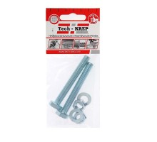 Болт с шестигранной головкой М8х100 DIN 933 + гайка + шайба оцинк. (уп.2шт) Tech-Krep/Zitar 112725