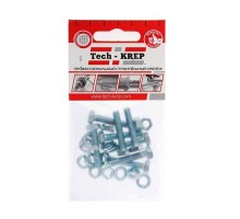 Болт с шестигранной головкой М6х25 DIN 933 + гайка + шайба оцинк. (уп.8шт) Tech-Krep/Zitar 112718