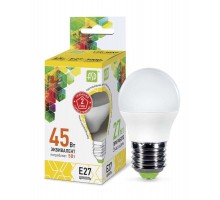 Лампа светодиодная LED-шар-standard 5Вт шар 3000К тепл. бел. E27 450лм 160-260В ASD 4690612002163