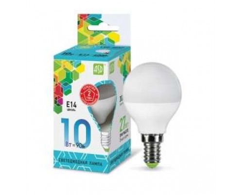 Лампа светодиодная LED-Шар-standard 10Вт 4000К нейтр. бел. E14 900лм 230В ASD 4690612015453
