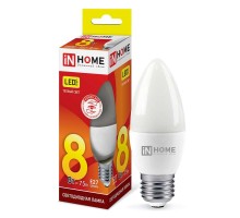 Лампа светодиодная LED-СВЕЧА-VC 8Вт свеча 230В E27 3000К 760лм IN HOME 4690612020440