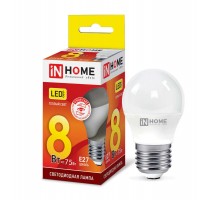 Лампа светодиодная LED-ШАР-VC 8Вт шар 230В E27 3000К 760лм IN HOME 4690612020563