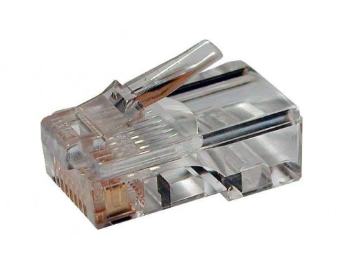 Разъем RJ45 8P8C кат.5E UTP PLUG-8P8C-U-C5-100 для ож и мж кабеля Hyperline 49377