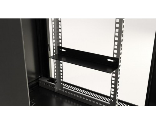 Шкаф настенный TWB-0945-GP-RAL9004 19дюйм 9U 500х600х450мм стеклян. дверь с перфорацией по бокам ручка с замком черн. (RAL 9004) (разобранный) Hyperline 392629