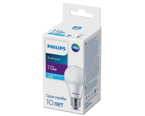 Лампа светодиодная Ecohome LED Bulb 11Вт 950лм E27 865 RCA Philips 929002299417