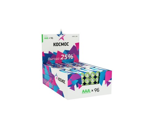 Элемент питания алкалиновый AAA/LR03 (уп.96шт) КОСМОС KOCLR03_96BOX