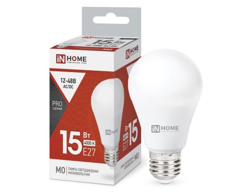 Лампа светодиодная низковольтная LED-MO-PRO 15Вт 12-48В Е27 4000К 1200лм IN HOME 4690612036182