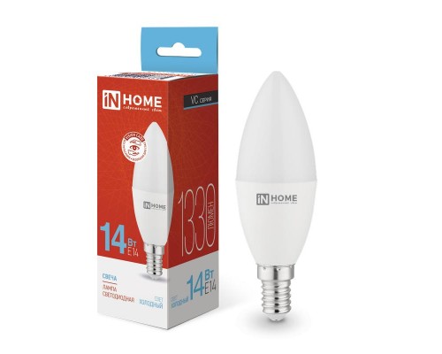 Лампа светодиодная LED-СВЕЧА-VC 14Вт E14 6500К 1330лм IN HOME 4690612047775