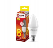 Лампа светодиодная LED-СВЕЧА-VC 8Вт свеча 230В E14 3000К 760лм IN HOME 4690612020426