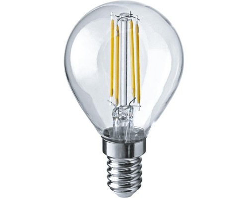 Лампа светодиодная филаментная 80 890 OLL-F-G45-12-230-2.7K-E14 12Вт шар прозрачная 2700К тепл. бел. E14 1200лм 220-240В ОНЛАЙТ 80890