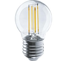 Лампа светодиодная филаментная 80 881 OLL-F-G45-08-230-4K-E27 8Вт шар прозрачная 4000К нейтр. бел. E27 800лм 220-240В ОНЛАЙТ 80881