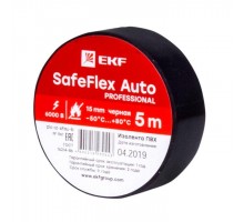 Изолента ПВХ 15мм (рул.5м) черн. SafeFlex Auto EKF plc-iz-sfau-b