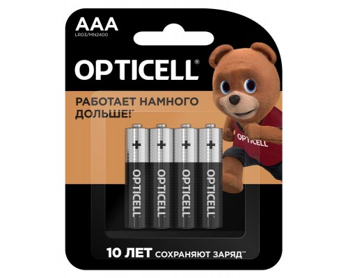 Элемент питания алкалиновый AAA/LR03 (блист. 4шт) Basic Opticell 5051002