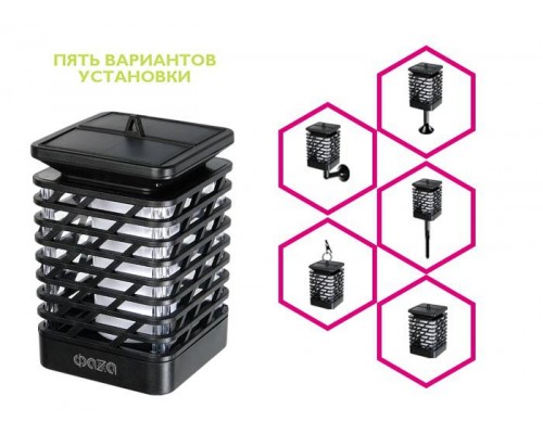 Светильник светодиодный SLR-S10 садовый IP44 сетка эффект факела солнечная батарея ФАZА 5036598