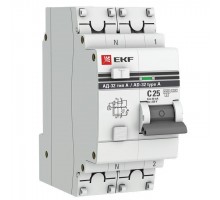 Выключатель автоматический дифференциального тока 2п (1P+N) 25А 30мА тип A АД-32 PROxima EKF DA32-25-30-a-pro