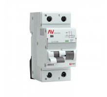Выключатель автоматический дифференциального тока 2п B 6А 30мА тип AC 6кА DVA-6 Averes EKF rcbo6-1pn-6B-30-ac-av