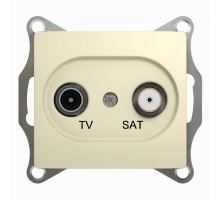 Розетка телевизионная оконечная TV/SAT 1-м СП Glossa 1дБ механизм беж. SE GSL000297