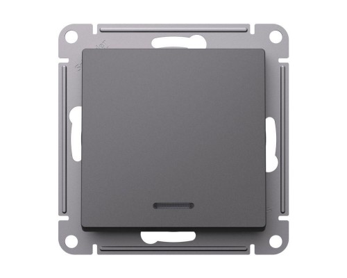 Выключатель 1-кл. AtlasDesign (сх. 1а) 10AX с подсветкой механизм базальт SE ATN001413