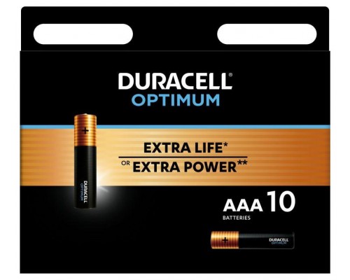 Элемент питания алкалиновый ААА 1.5В LR03-10BL Optimum 5014072 (блист.10шт) Duracell Б0056027