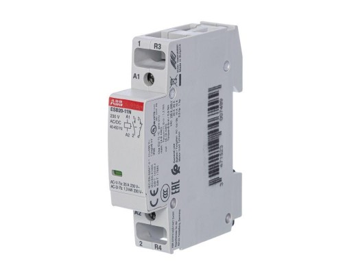 Контактор ESB20-11N-06 модульный (20А АС-1 1НО+1НЗ) катушка 230В AC/DC ABB 1SBE121111R0611