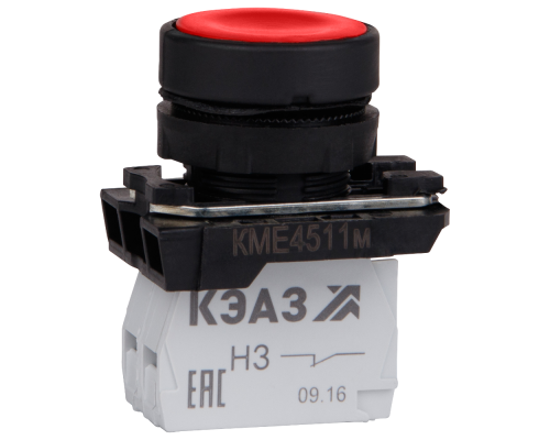 Кнопка КМЕ4522м-красный-2но+2нз-цилиндр-IP54 КЭАЗ 293182