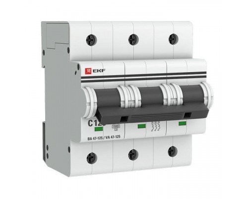Выключатель автоматический модульный 3п C 125А 15кА ВА 47-125 PROxima EKF mcb47125-3-125C