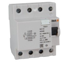 Выключатель дифференциального тока (УЗО) 4п 16А 30мА ВД1-63-4216-АС УХЛ4 электронное КЭАЗ 318478