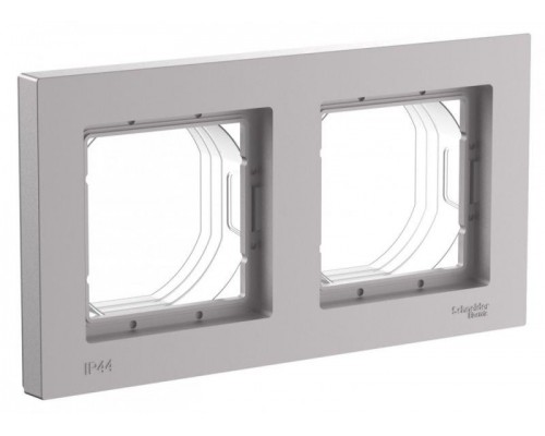 Рамка 2-м AtlasDesign Aqua IP44 алюм. SE ATN440302
