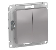 Выключатель 2-кл. AtlasDesign Aqua IP44 (сх. 5) 10AX механизм алюм. SE ATN440351