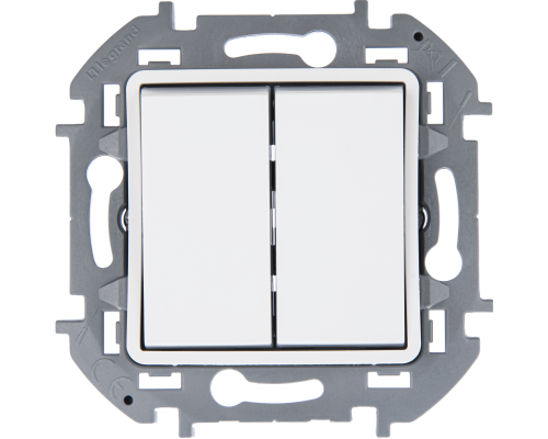 Переключатель модульный 2-кл. Inspiria с подсветкой10AX 250 В бел. Leg 673665