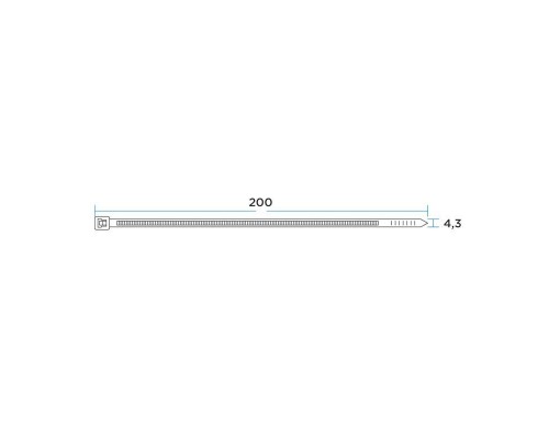 Хомут кабельный 4.3х200 нейл. под винт бел. (уп.100шт) Rexant 07-0204