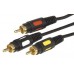 Шнур 3RCA Plug - 3RCA Plug 3м (GOLD) (уп.10шт) Rexant17-0214