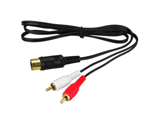 Шнур DIN 5PIN Plug-2 RCA Plug 1.5м (GOLD) Rexant 17-2512
